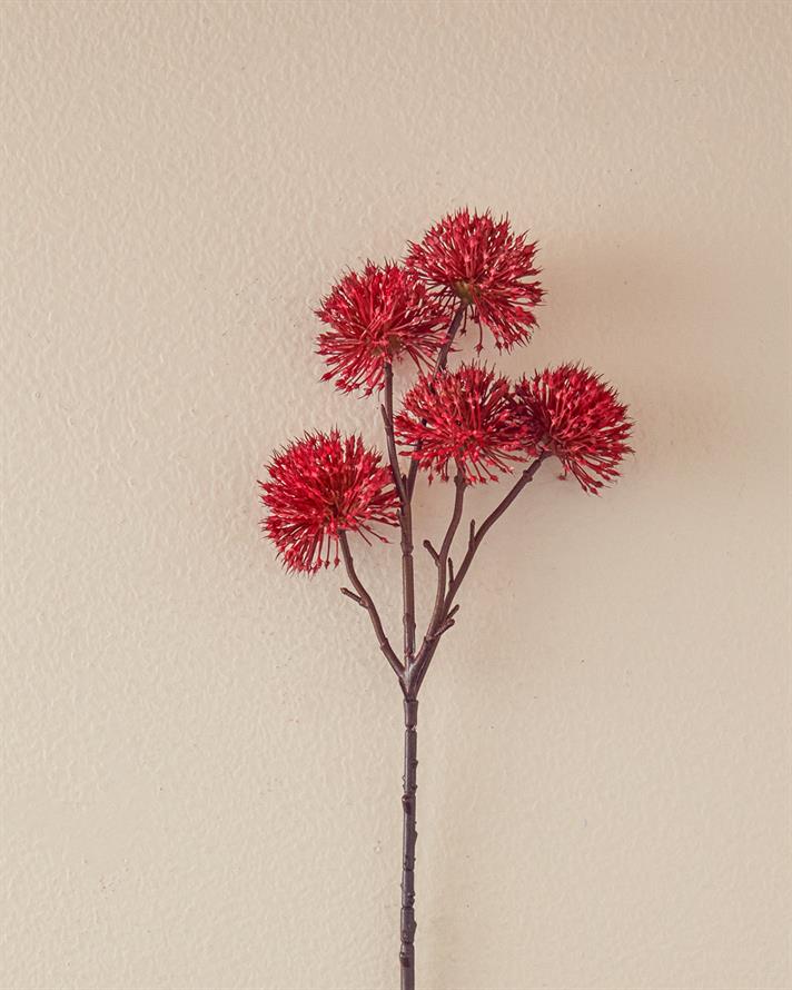 Thorn Onion Tek Dal Yapay Çiçek Kırmızı