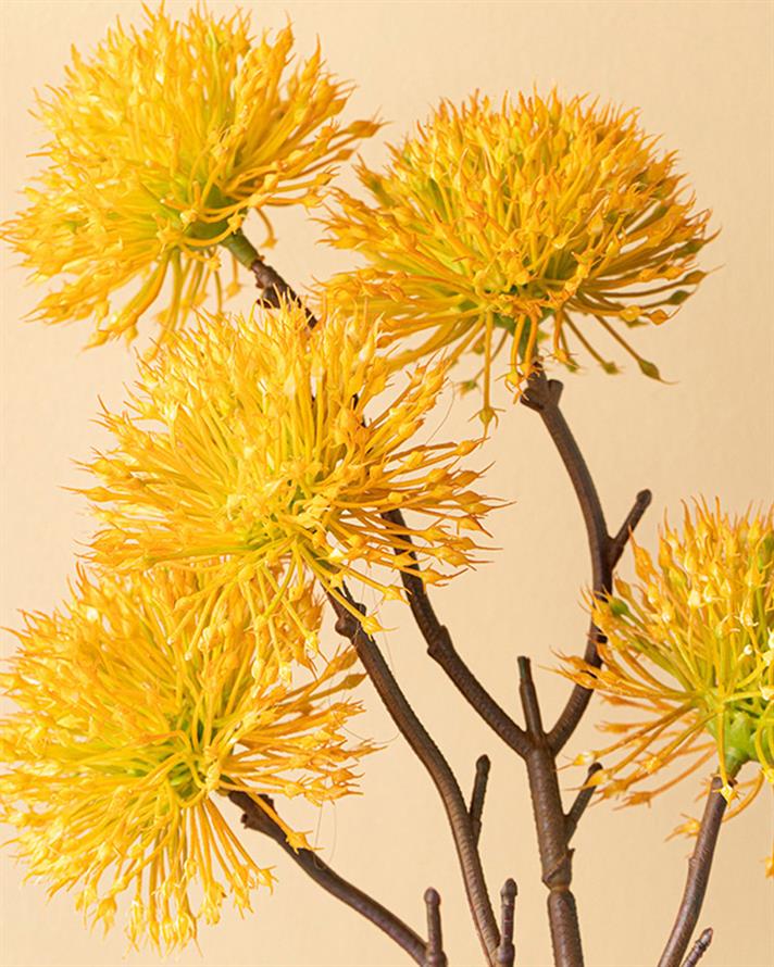 Thorn Onion Tek Dal Yapay Çiçek Sarı