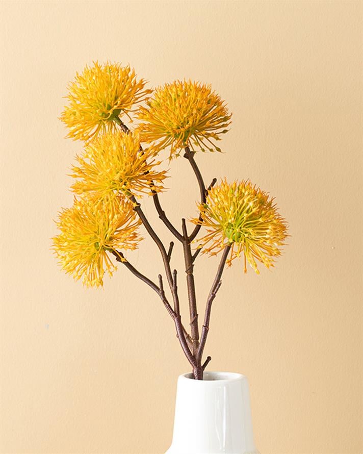 Thorn Onion Tek Dal Yapay Çiçek Sarı