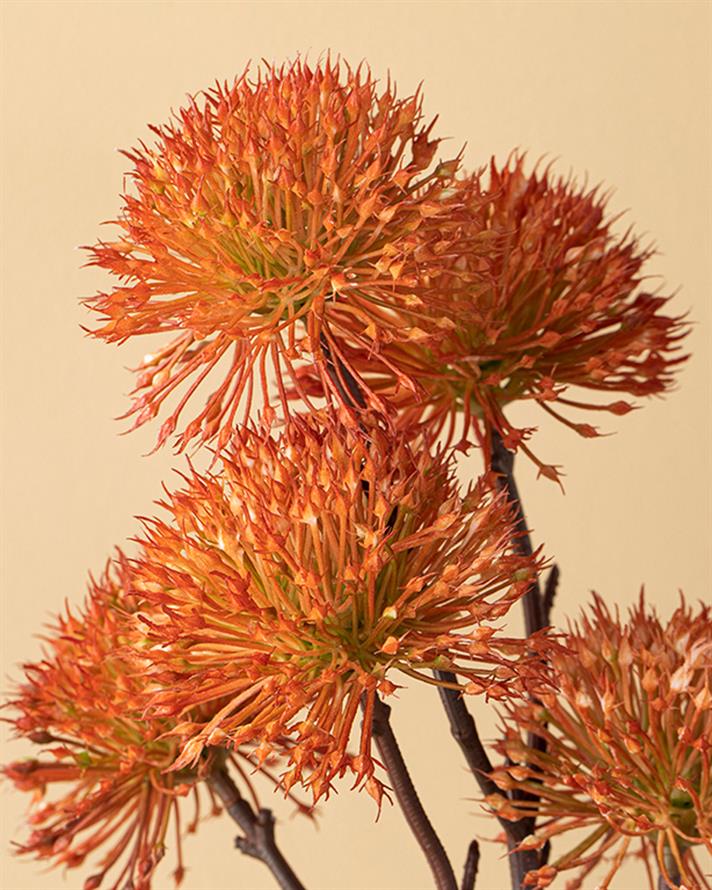 Thorn Onion Tek Dal Yapay Çiçek Turuncu