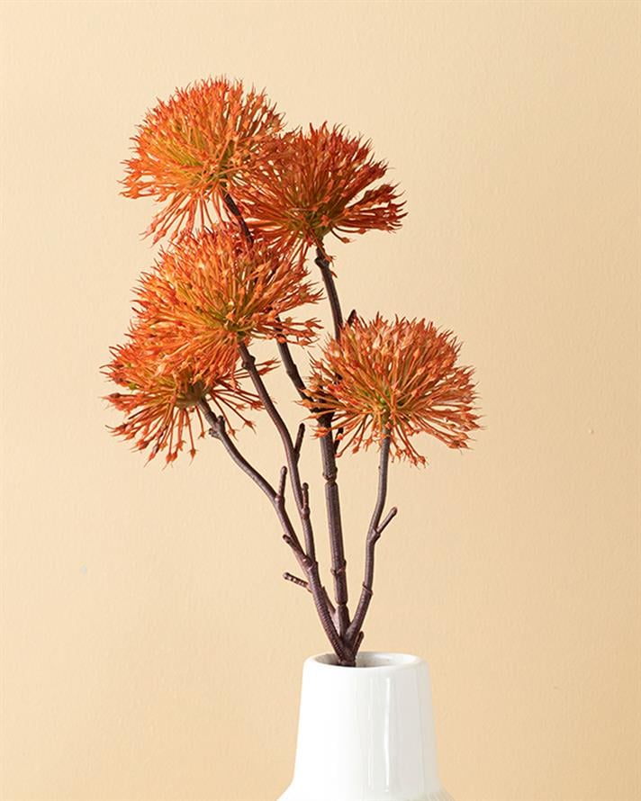 Thorn Onion Tek Dal Yapay Çiçek Turuncu