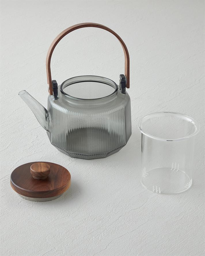 Tiara Borosilikat Cam Demlik 600 ml Gri