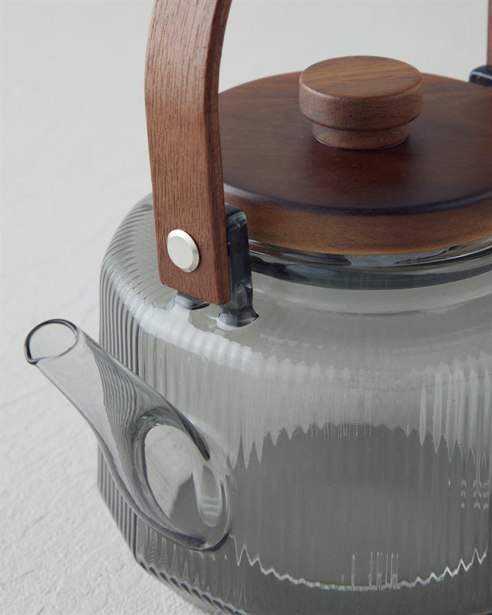 Tiara Borosilikat Cam Demlik 600 ml Gri