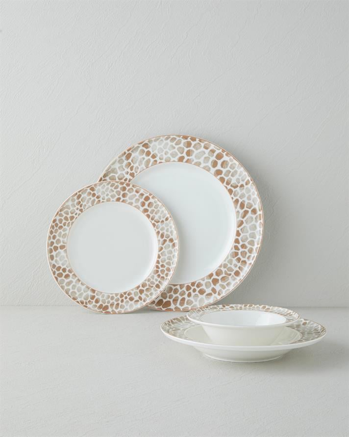 Tierra Bone Porselen Yemek Takımı 24 Parça 6 Kişilik Kahverengi