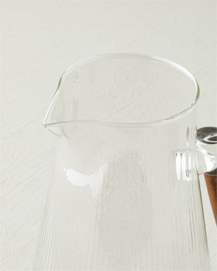 Timber Elegance Borosilikat-Akasya Sürahi 1800 ml Şeffaf