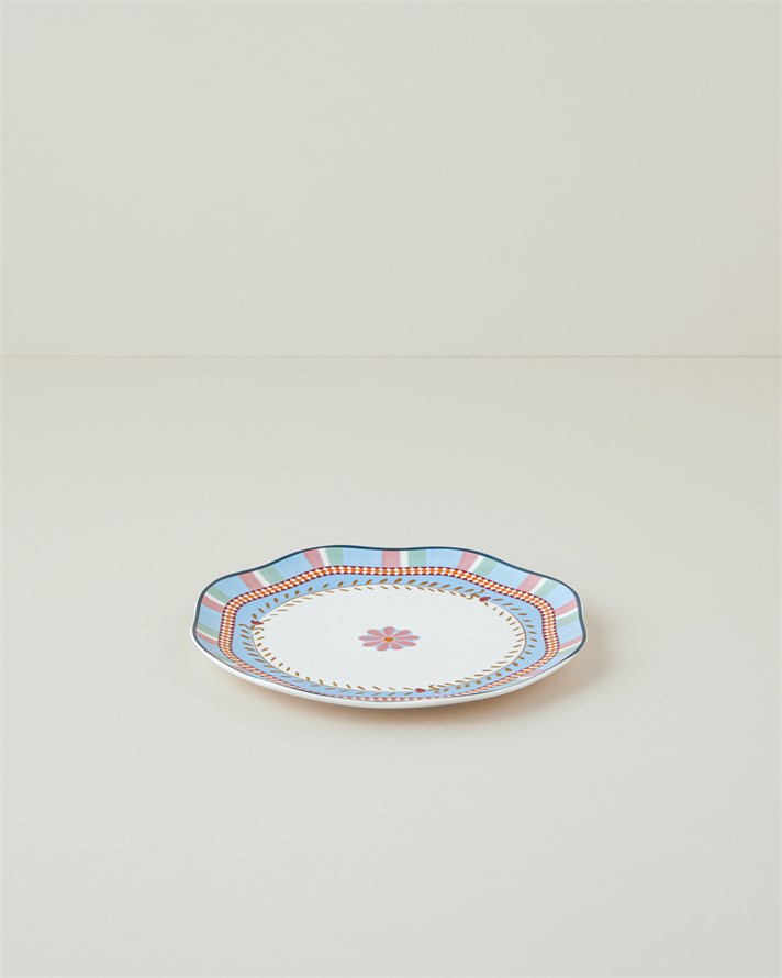 Timeless Botanica New Bone Pasta Tabağı 20 cm Pembe - Mavi