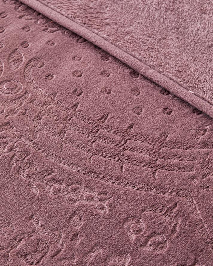 Timeless Emboss Pelüş Çift Kişilik Battaniye 200x220 cm Mor