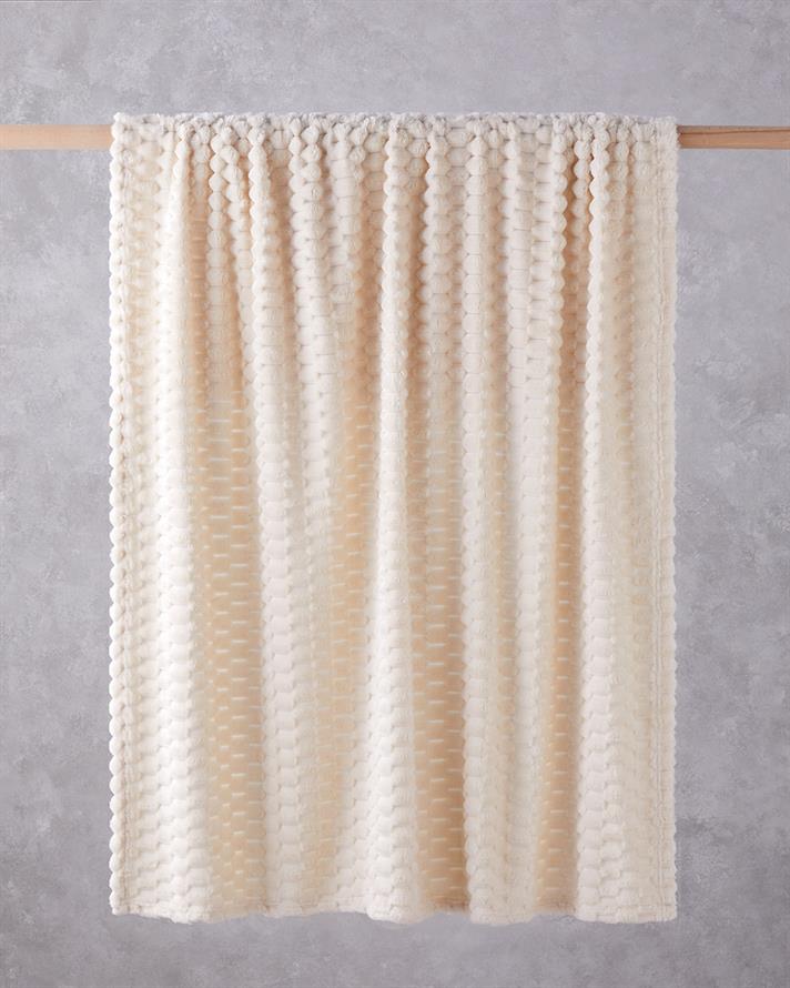 Tiny Bubbles Jakarlı Wellsoft Tv Battaniye 120x160 cm Krem