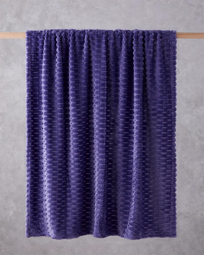 Tiny Bubbles Jakarlı Wellsoft Tv Battaniye 120x160 cm Mor