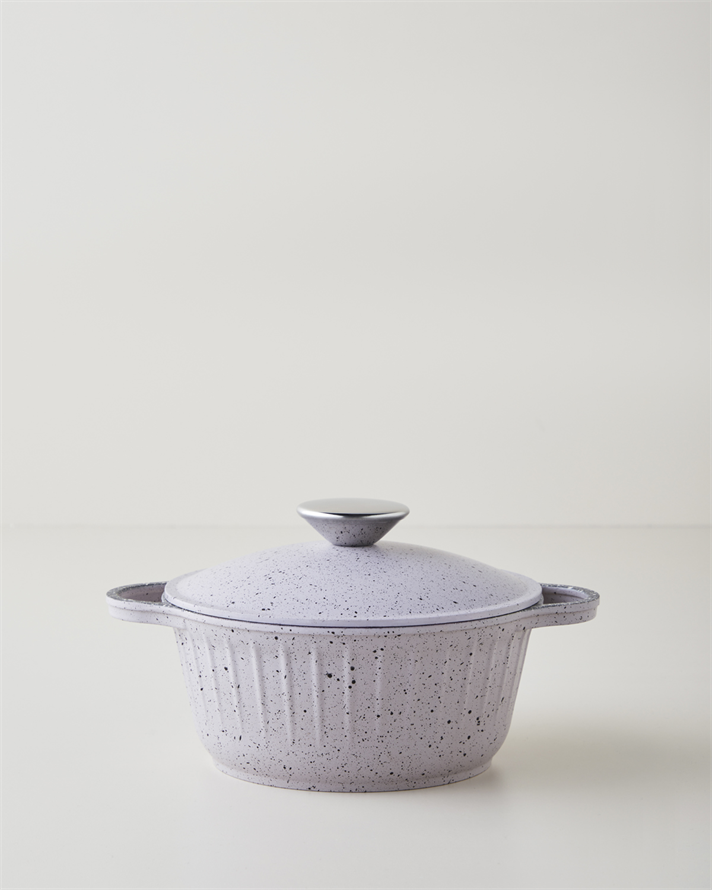 Tiny Cast Premium Döküm 5 Parça Mini Tencere Seti 16x16x16 cm Lila