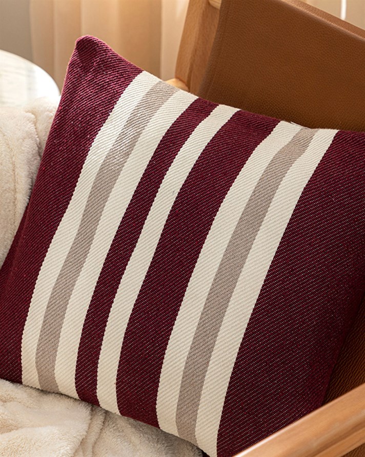 Tissue Dokuma Kırlent Kılıfı Bordo