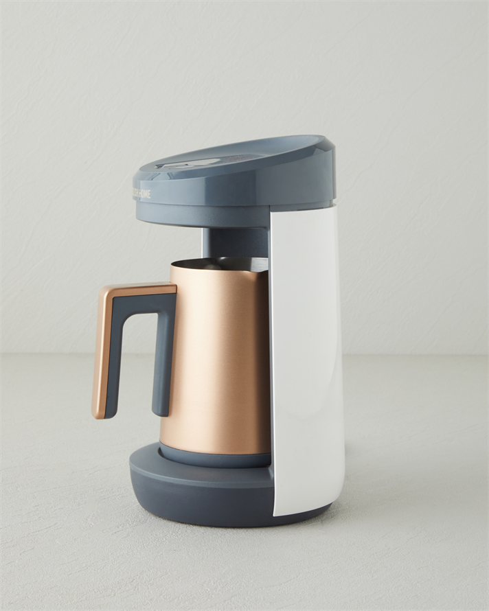 English Home TKM 6031 Çelik Cezve Çift Taşım Türk Kahvesi Makinesi Beyaz-Bakır