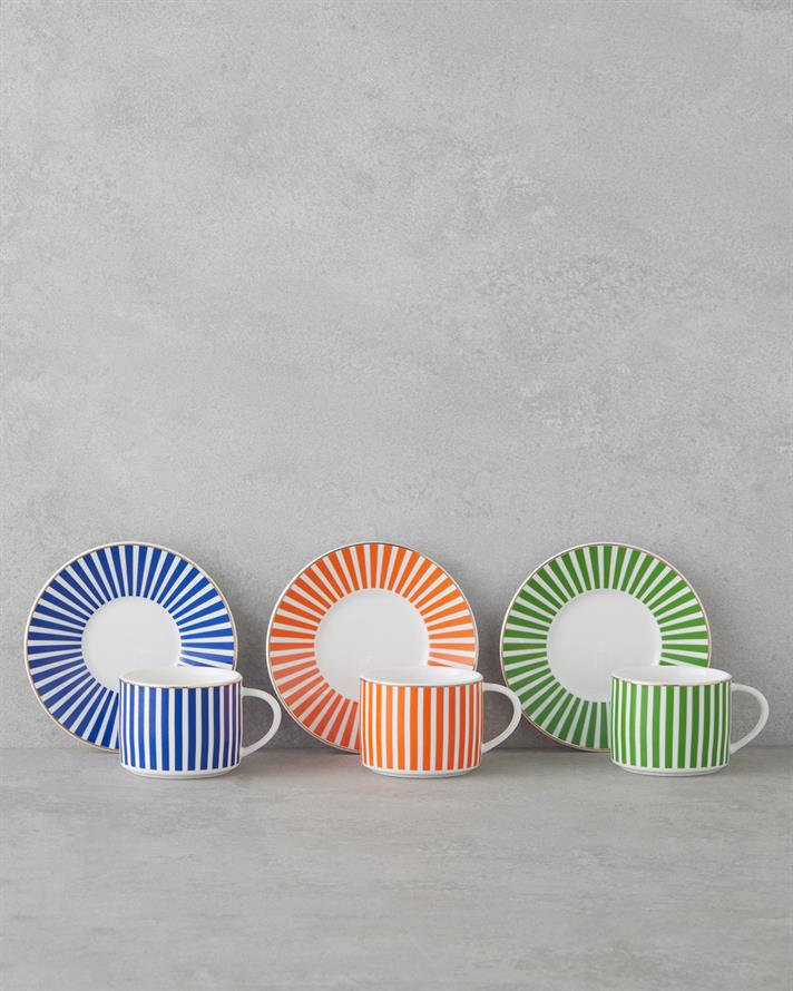 Toffee New Bone China 12 Parça 6 Kişilik Kahve Fincan Takımı 90 ml Renkli