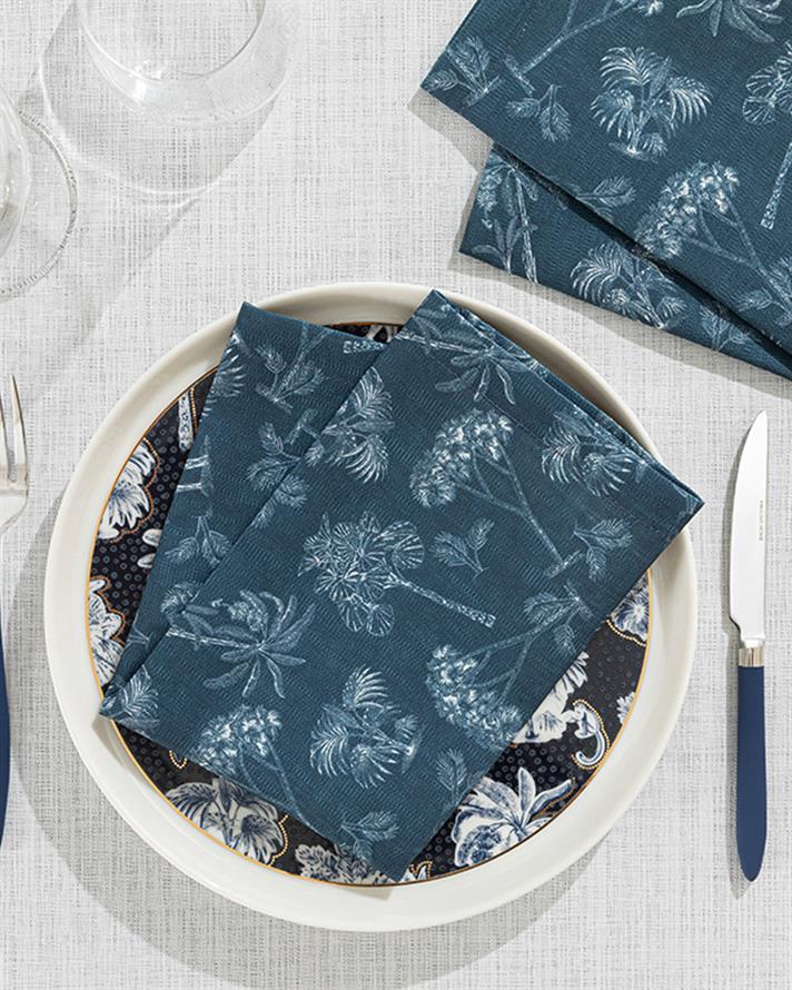 Toile Plants 2li Misafir Peçetesi Koyu Lacivert