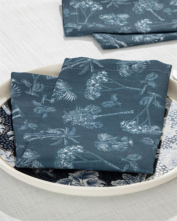 Toile Plants 2li Misafir Peçetesi Koyu Lacivert