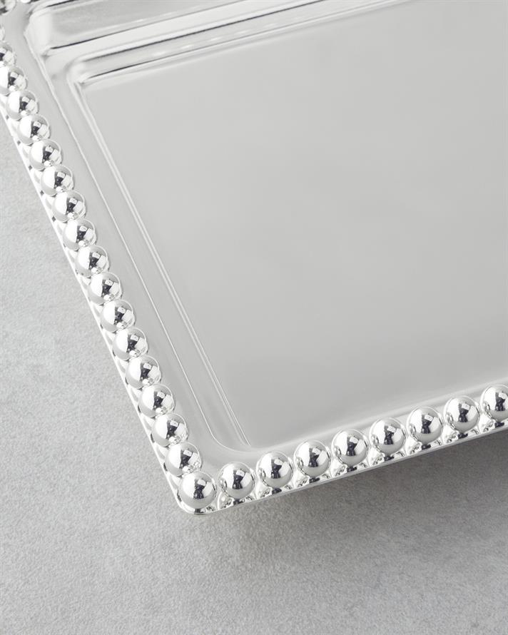 Treas Metal İkram Tepsisi 40x17 Cm Silver