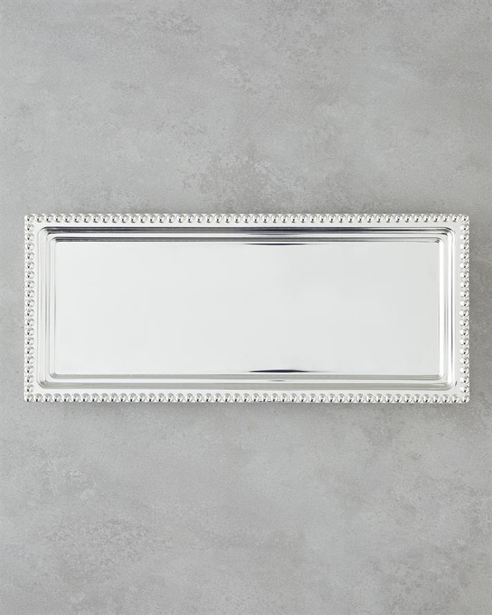 Treas Metal İkram Tepsisi 40x17 Cm Silver