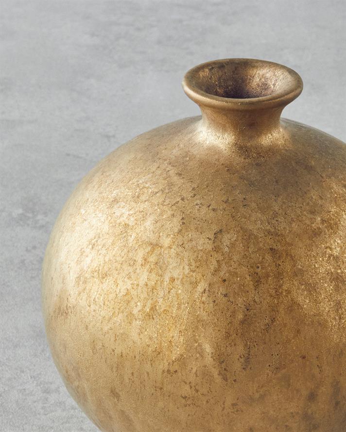 Tresa Seramik Vazo 14 cm Gold