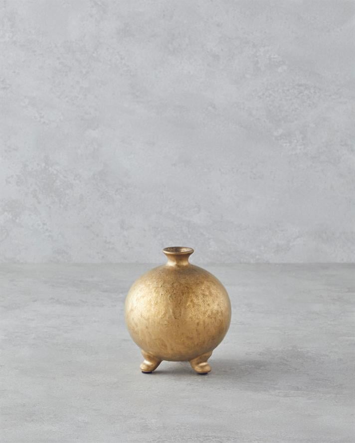Tresa Seramik Vazo 14 cm Gold
