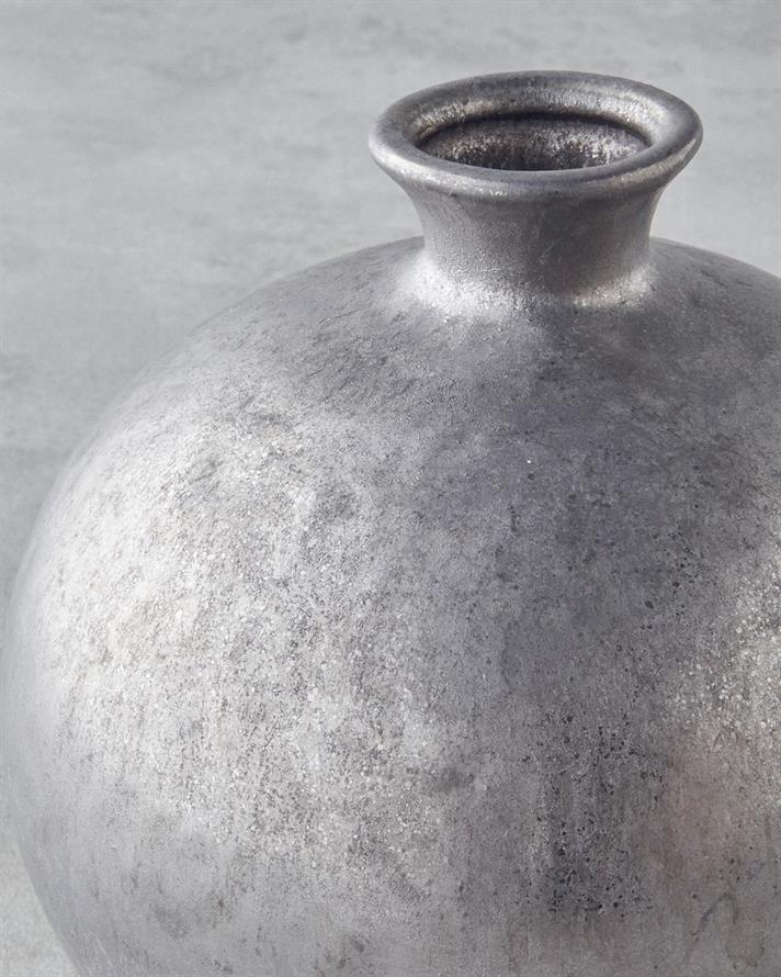 Tresa Seramik Vazo 17 cm Silver