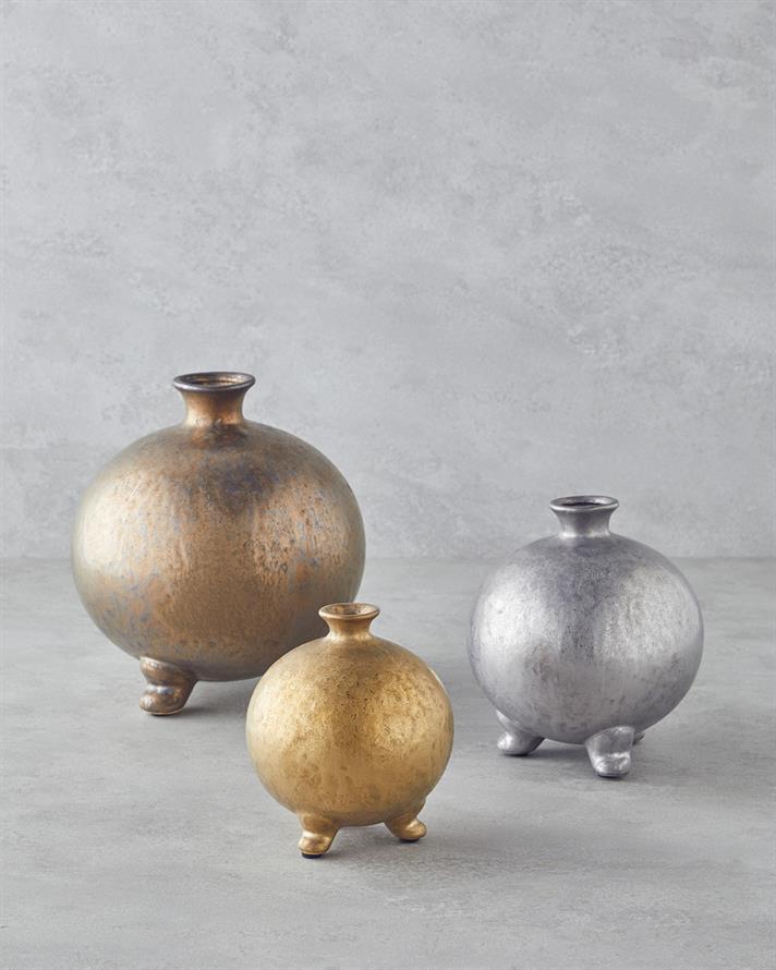 Tresa Seramik Vazo 23 cm Bronz