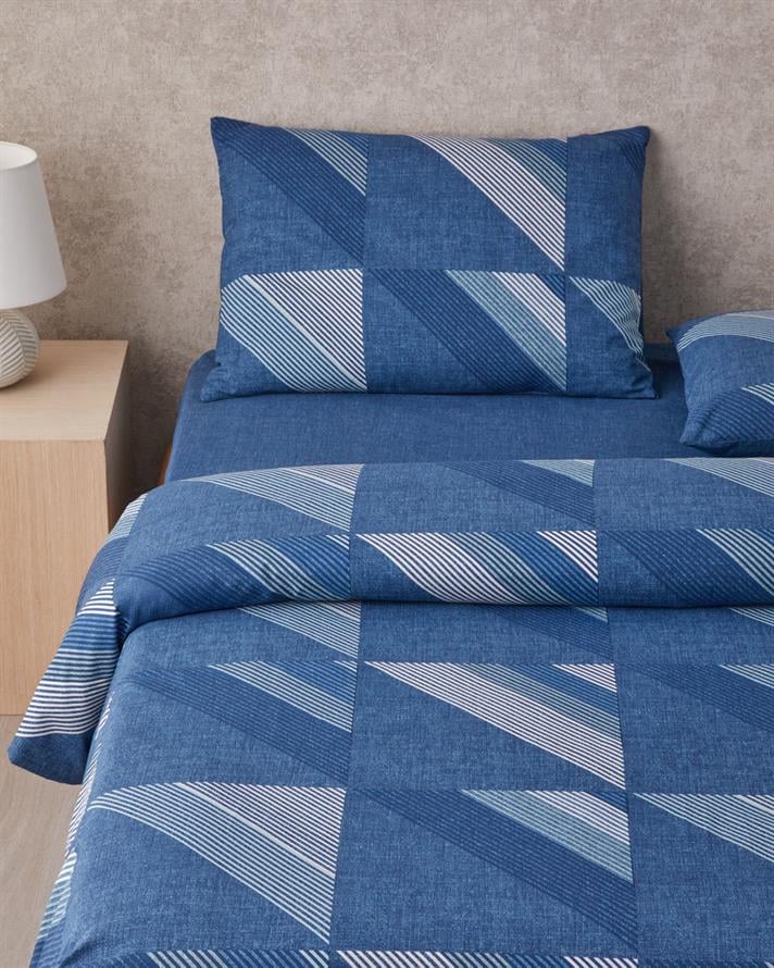 Triangle Flow Kolay Ütülenir Çift Kişilik Nevresim Takımı 200x220 cm Lacivert