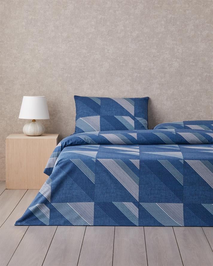 Triangle Flow Kolay Ütülenir Çift Kişilik Nevresim Takımı 200x220 cm Lacivert