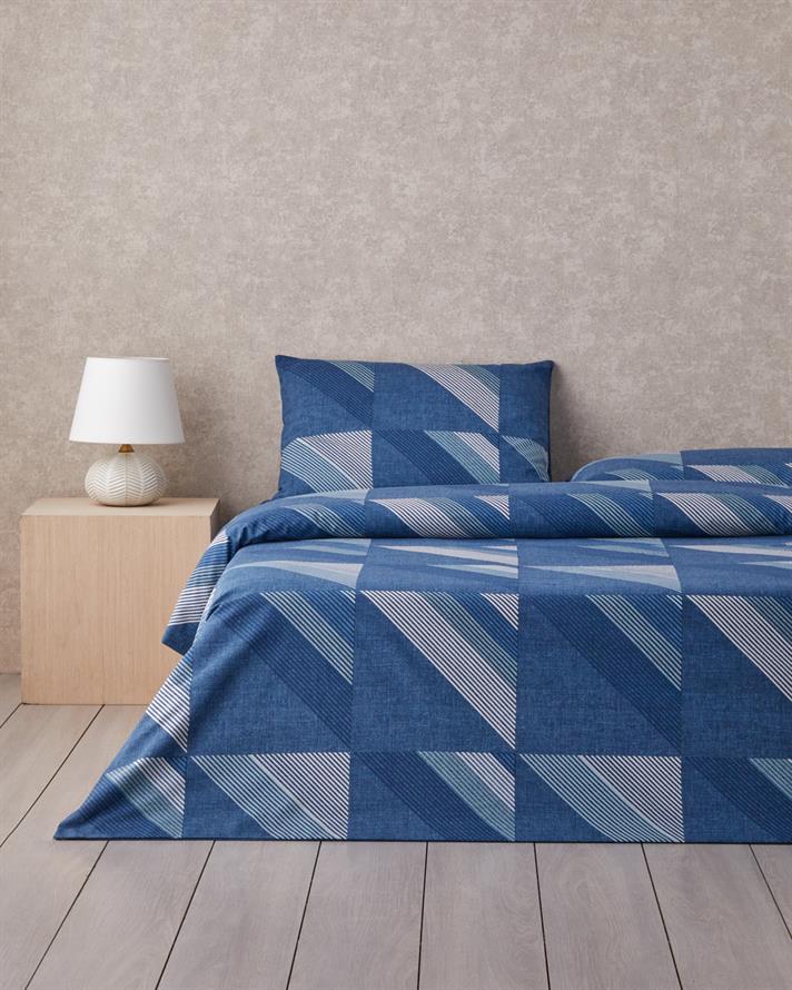 Triangle Flow Kolay Ütülenir Tek Kişilik Nevresim Takımı 160x220 cm Lacivert