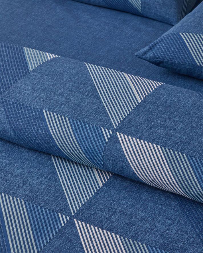 Triangle Flow Kolay Ütülenir Tek Kişilik Nevresim Takımı 160x220 cm Lacivert