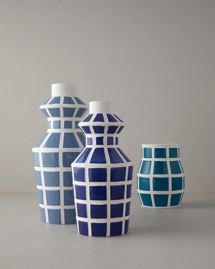 Trina Dolomite Vazo Açık Mavi