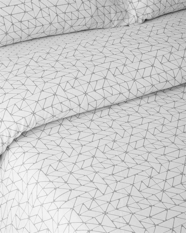 Trio Shape Kolay Ütülenir Çift Kişilik Nevresim Takımı 200x220 cm Gri