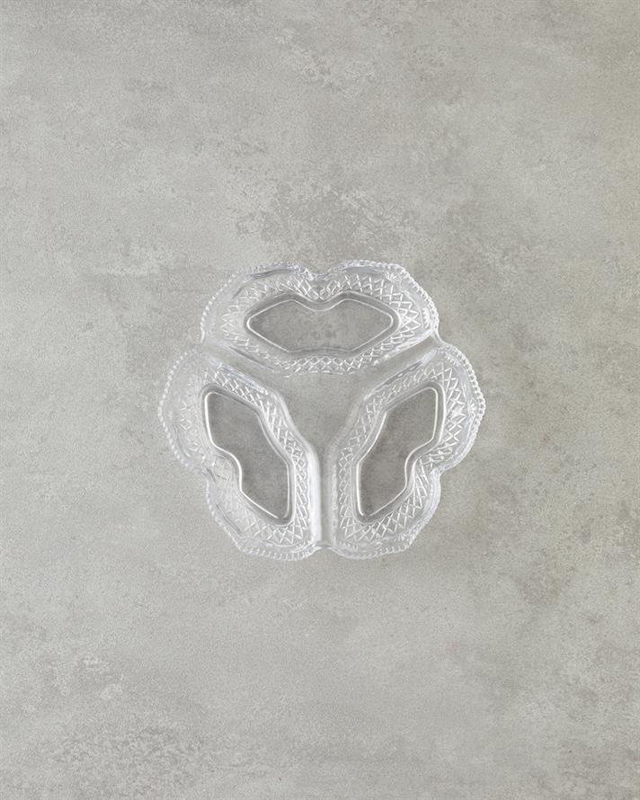 Triple Cam 3 Bölmeli Çerezlik 20x20 cm Şeffaf