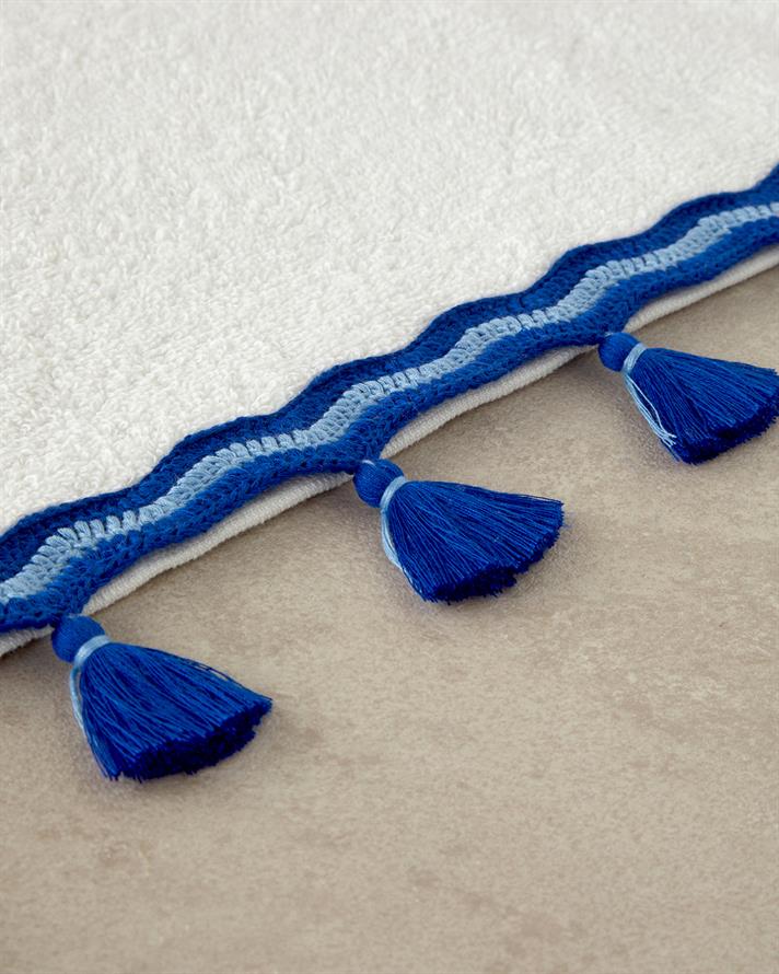 Tufty Wave Pamuklu Püsküllü Yüz Havlusu 50x80 cm Ekru