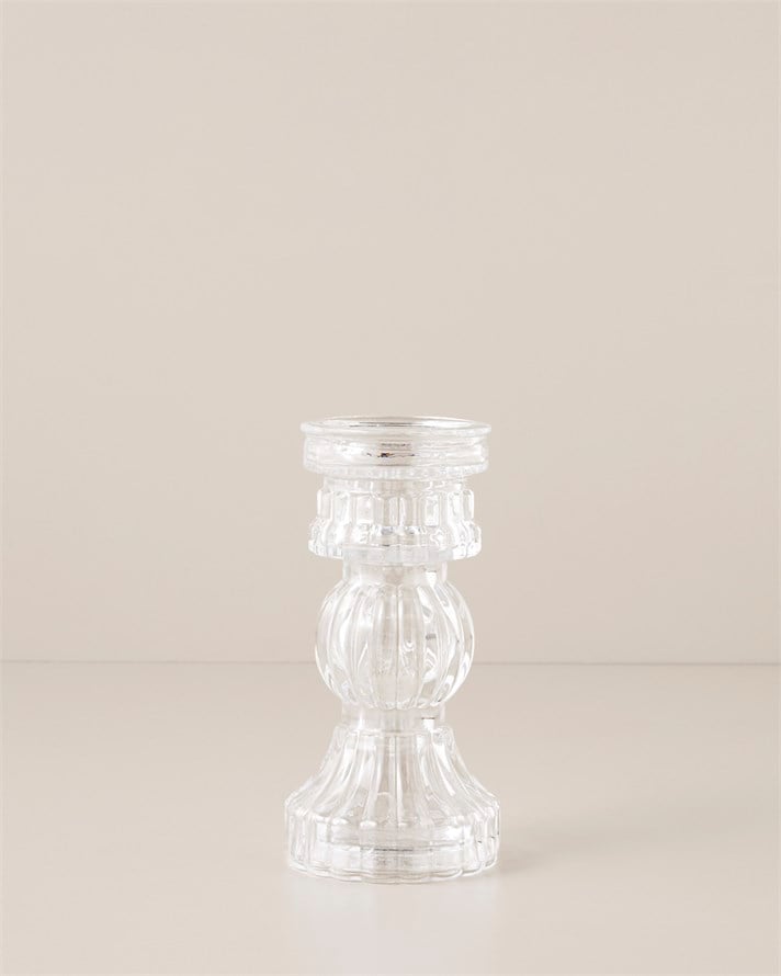 Tulia Cam Vazo-Şamdan 9x19 cm Şeffaf