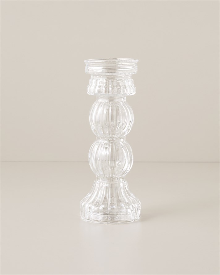 Tulia Cam Vazo-Şamdan 9x23 cm Şeffaf