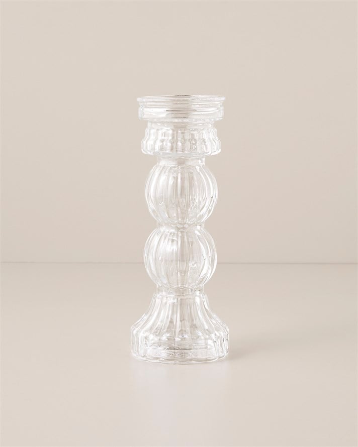 Tulia Cam Vazo-Şamdan 9x23 cm Şeffaf