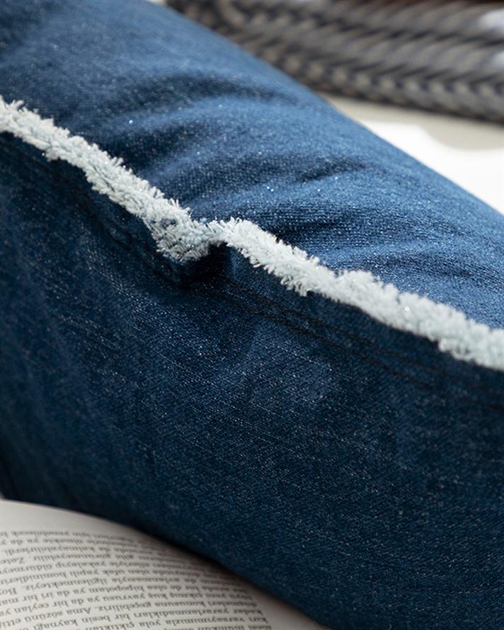 Tulipe Denim Kırlent Kılıfı İndigo