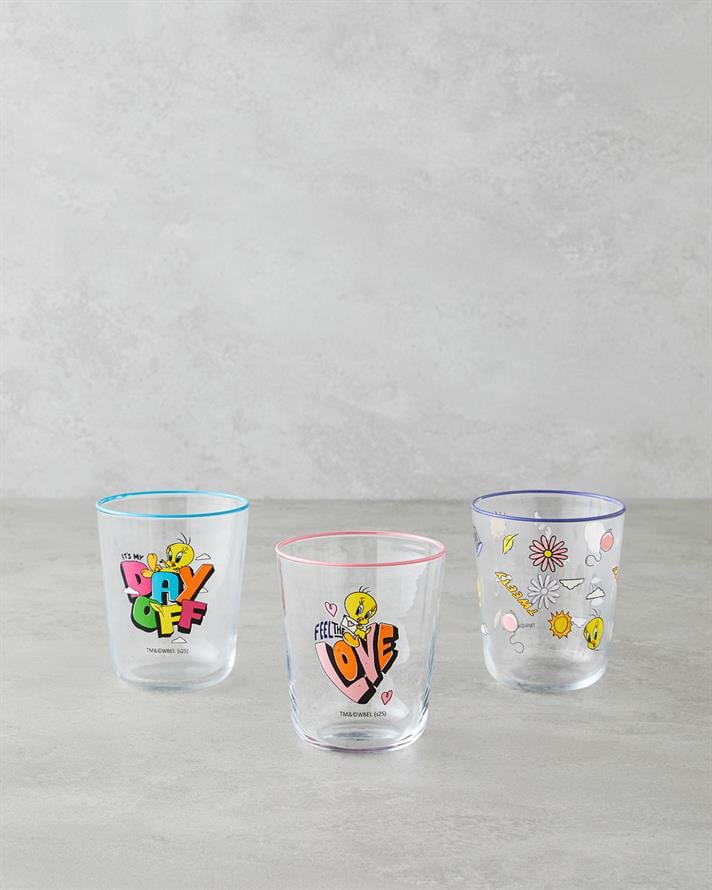 Tweety Cam 3lü Lisanslı Bardak 315 Ml Renkli