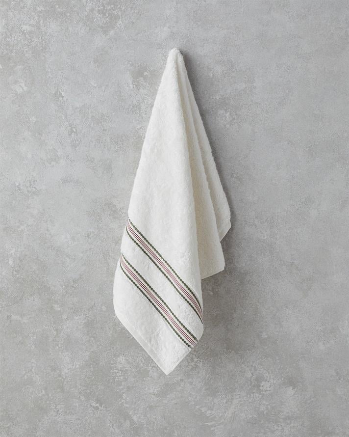 Twin Pamuklu Armürlü Yüz Havlusu 50x80 cm Ekru