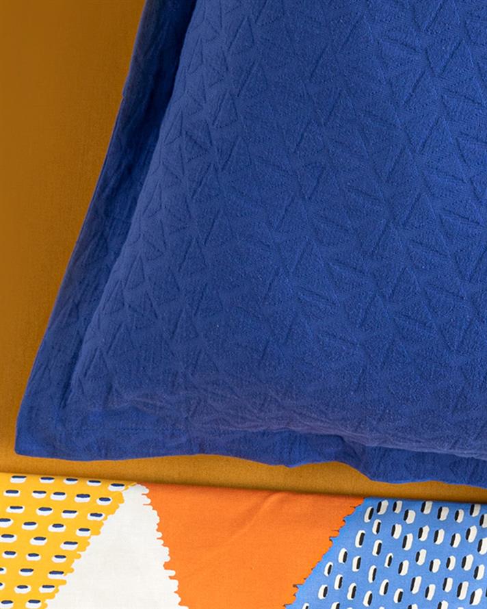 Unique Trine Kabartma Jakar Tekli Kırlent Kılıfı 70x70 cm Lacivert