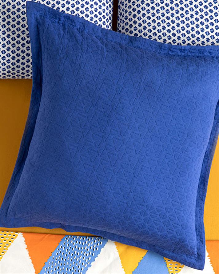 Unique Trine Kabartma Jakar Tekli Kırlent Kılıfı 70x70 cm Lacivert