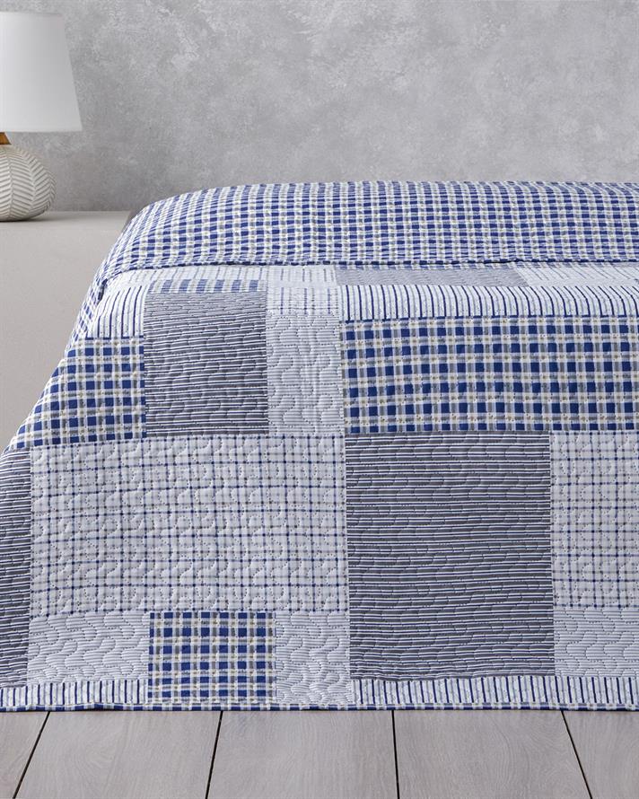 Urban Patchwork King Size Çok Amaçlı Örtü 240x220 cm Lacivert