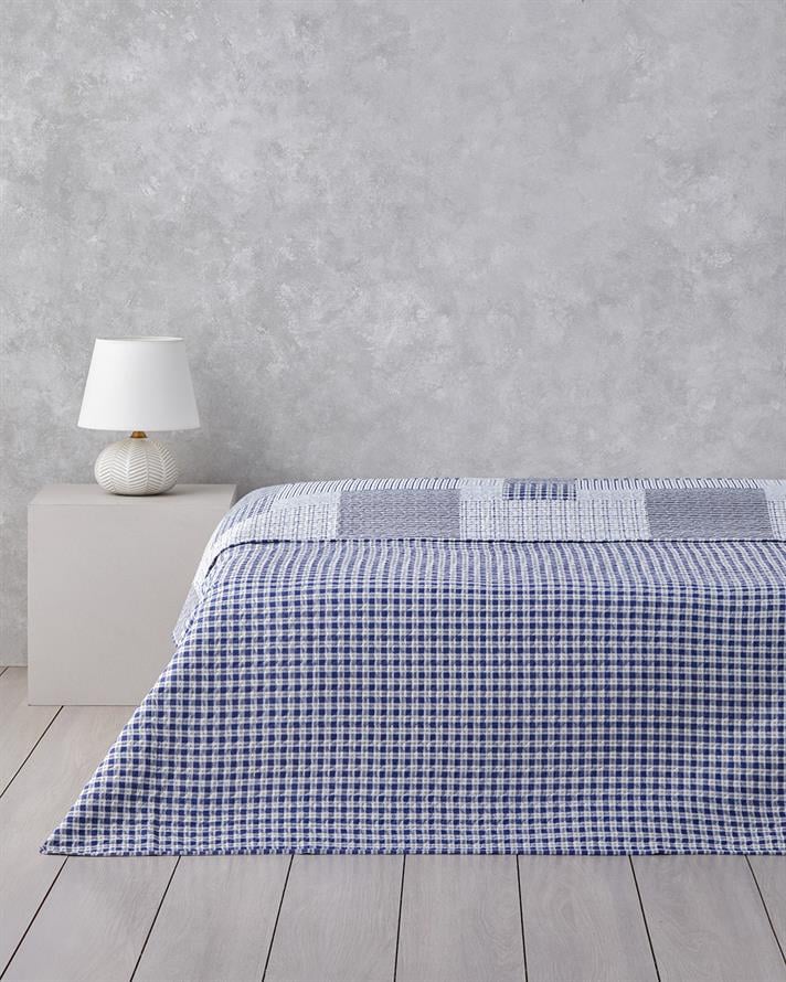 Urban Patchwork King Size Çok Amaçlı Örtü 240x220 cm Lacivert