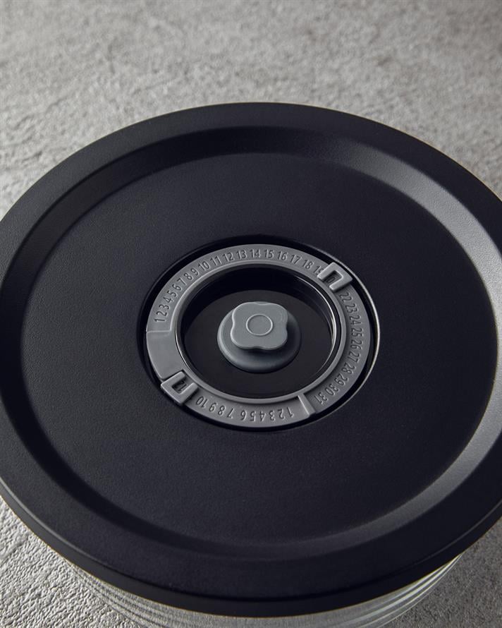 Vacuum Pro Lock 7 Parça Vakum Cihazlı Cam Saklama Kabı Siyah