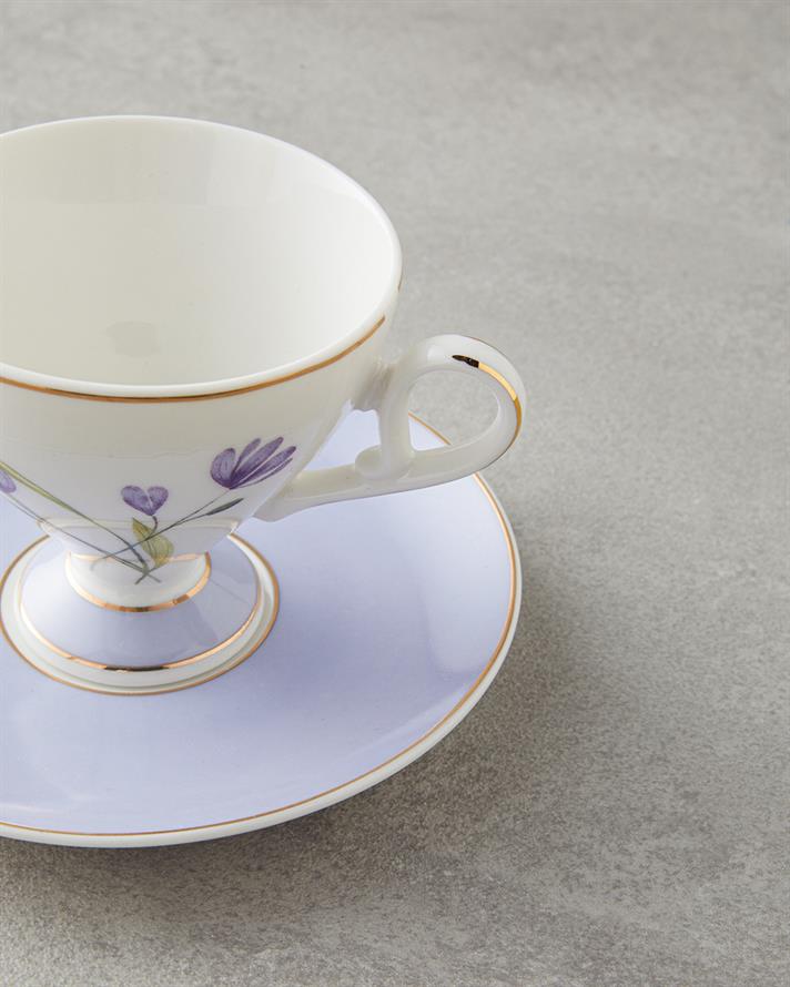 Valentina New Bone China 4 Parça 2 Kişilik Kahve Fincan Takımı 80 ml Lila