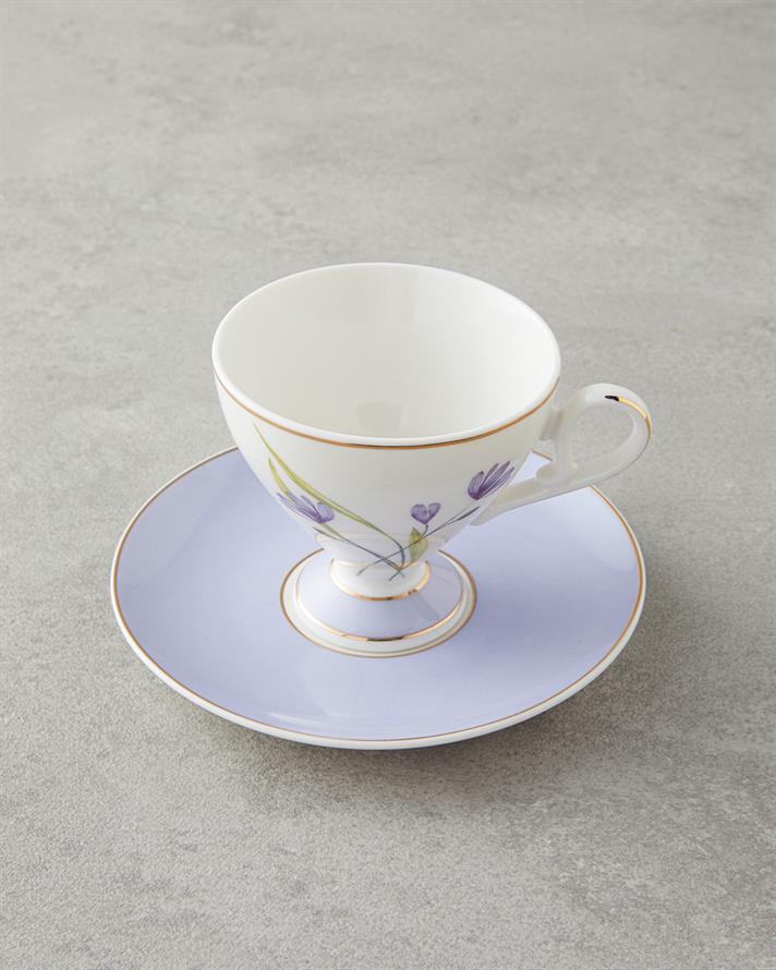 Valentina New Bone China 4 Parça 2 Kişilik Kahve Fincan Takımı 80 ml Lila