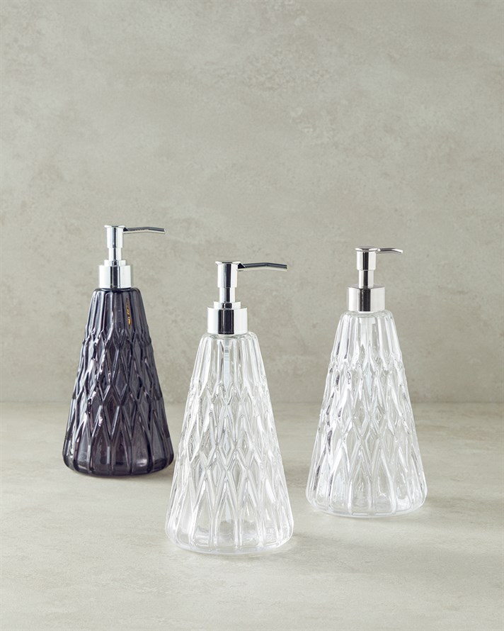 Valeria Cam Banyo Sıvı Sabunluk 10x22 cm Şeffaf