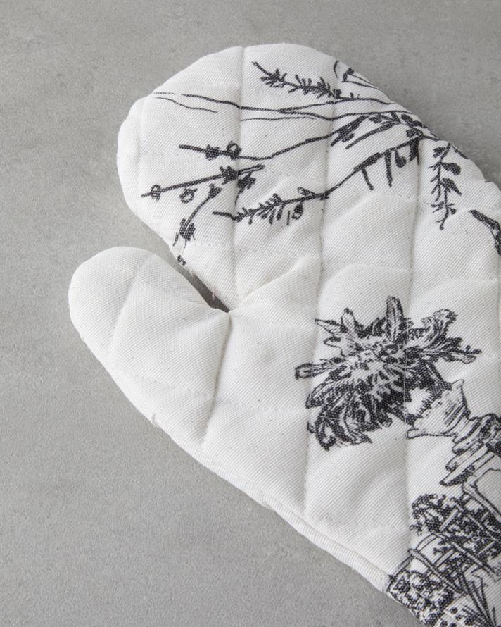 Valessa Fırın Eldiveni ve Tutacak Seti Krem-Gri