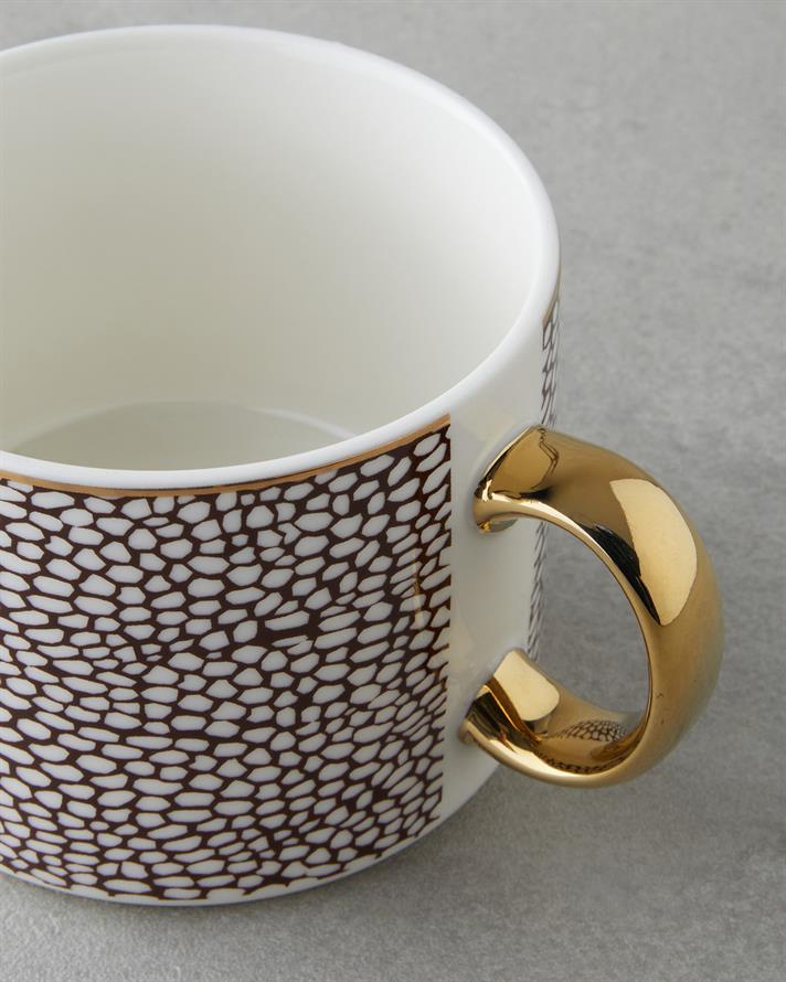 Veins New Bone China Kupa 345 ml Kahverengi-Gold