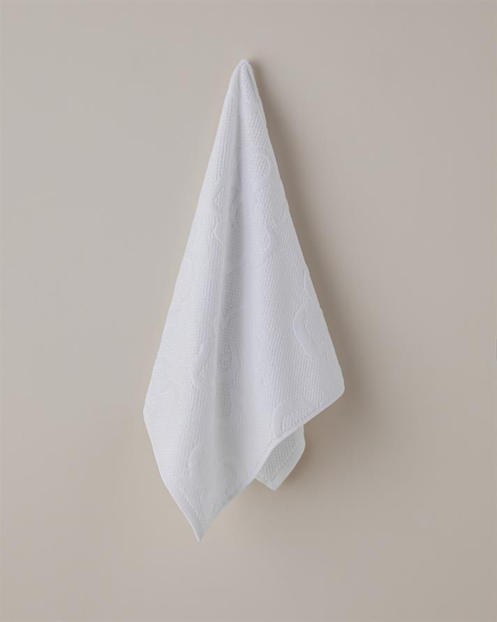 Velvet Bloom Pamuk Yüz Havlusu 50x80 cm Beyaz